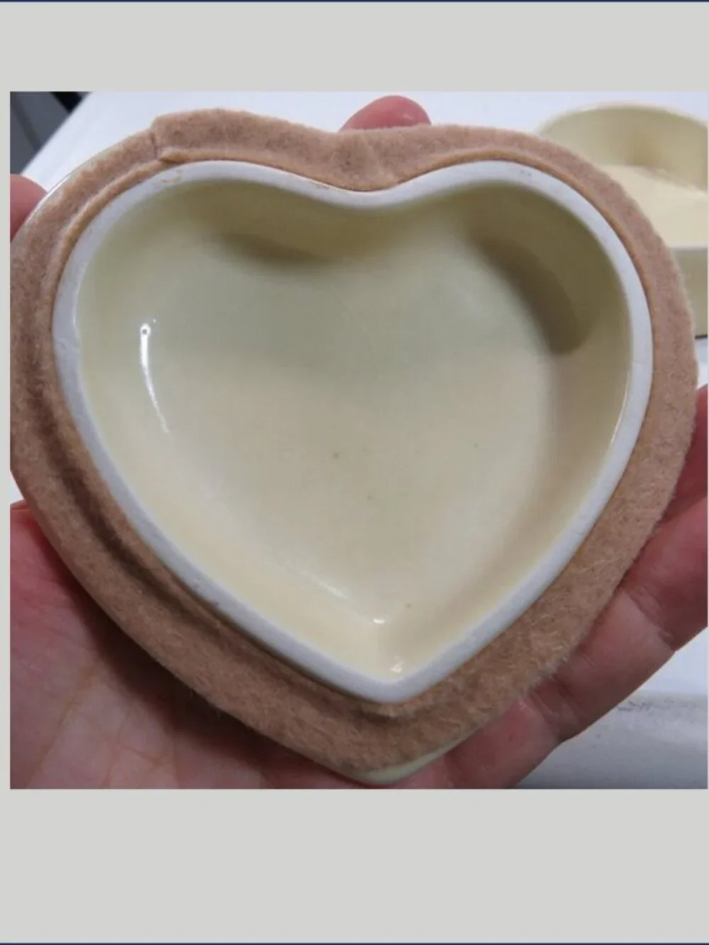 VTG Pfaltzgraff Village Heart Trinket Box Ceramic Covered Dish Rustic Farmhouse